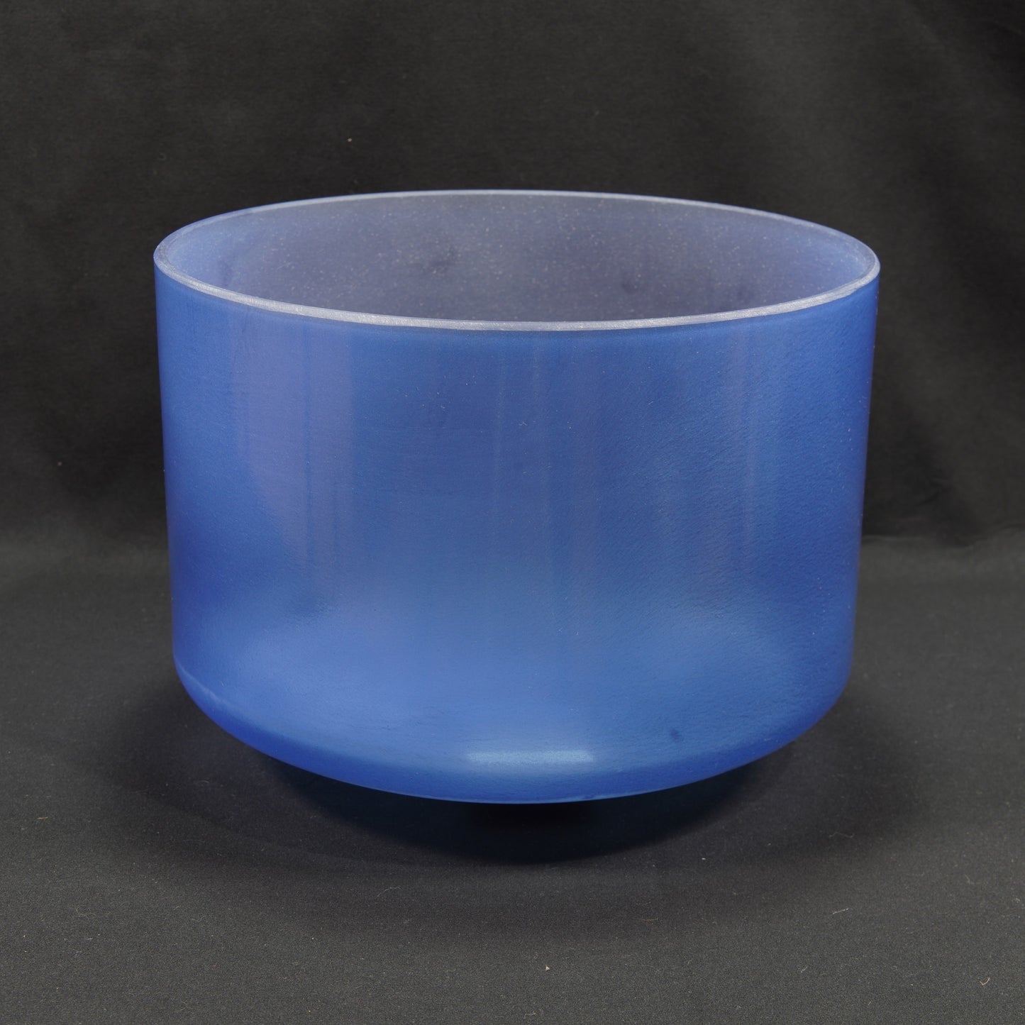 Crystal Tones 9" Indigo Frosted Clear Crystal Singing Bowl (D#-15)