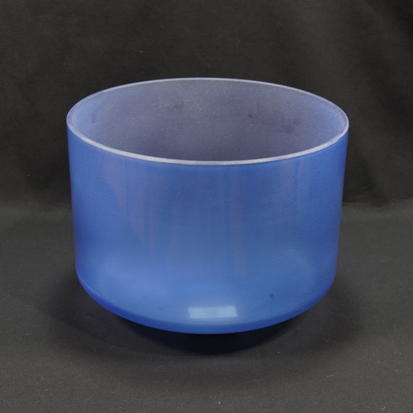 Crystal Tones 9" Indigo Frosted Clear Crystal Singing Bowl (D#-15)