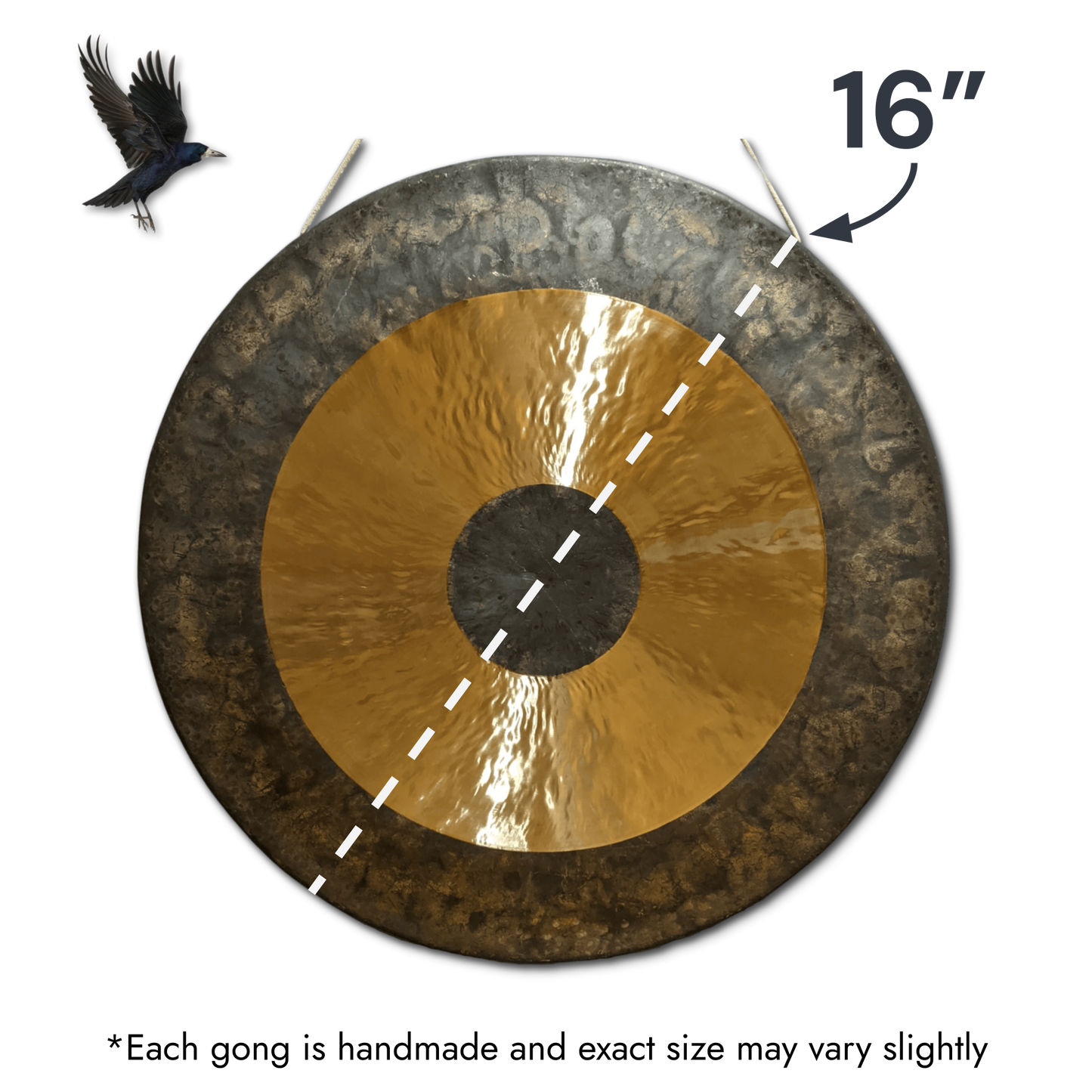 Chau Gong by Raven Sounds, Handmade Traditional Bronze Gong, Free Mallet. - Raven Sounds
