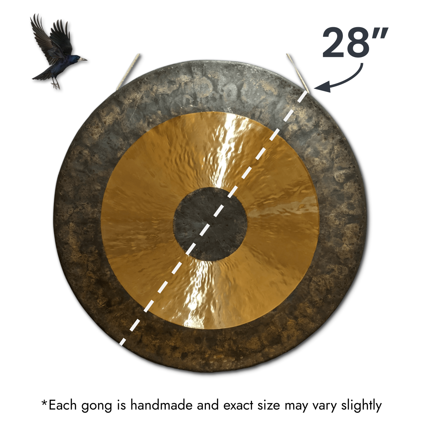 Chau Gong by Raven Sounds, Handmade Traditional Bronze Gong, Free Mallet. - Raven Sounds