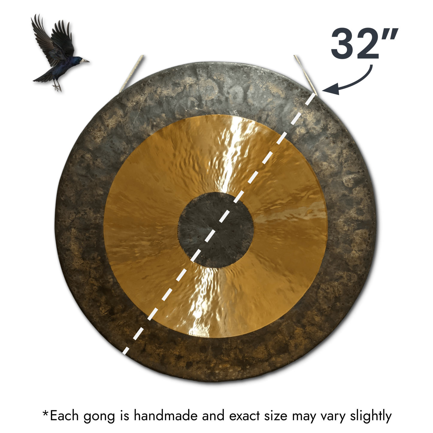 Chau Gong by Raven Sounds, Handmade Traditional Bronze Gong, Free Mallet. - Raven Sounds
