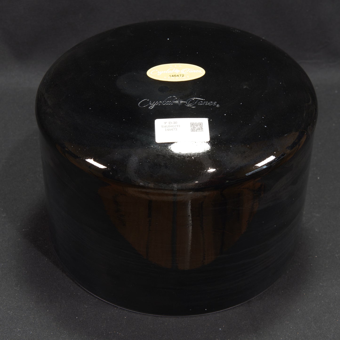 Crystal Tones 9" Shungite Clear Quartz Crystal Singing Bowl (D-20)