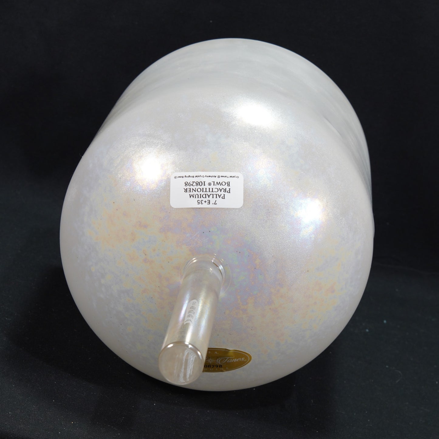 Crystal Tones 7" Palladium - Practitioner Clear Quartz Singing Bowl (E+35) - Raven Sounds