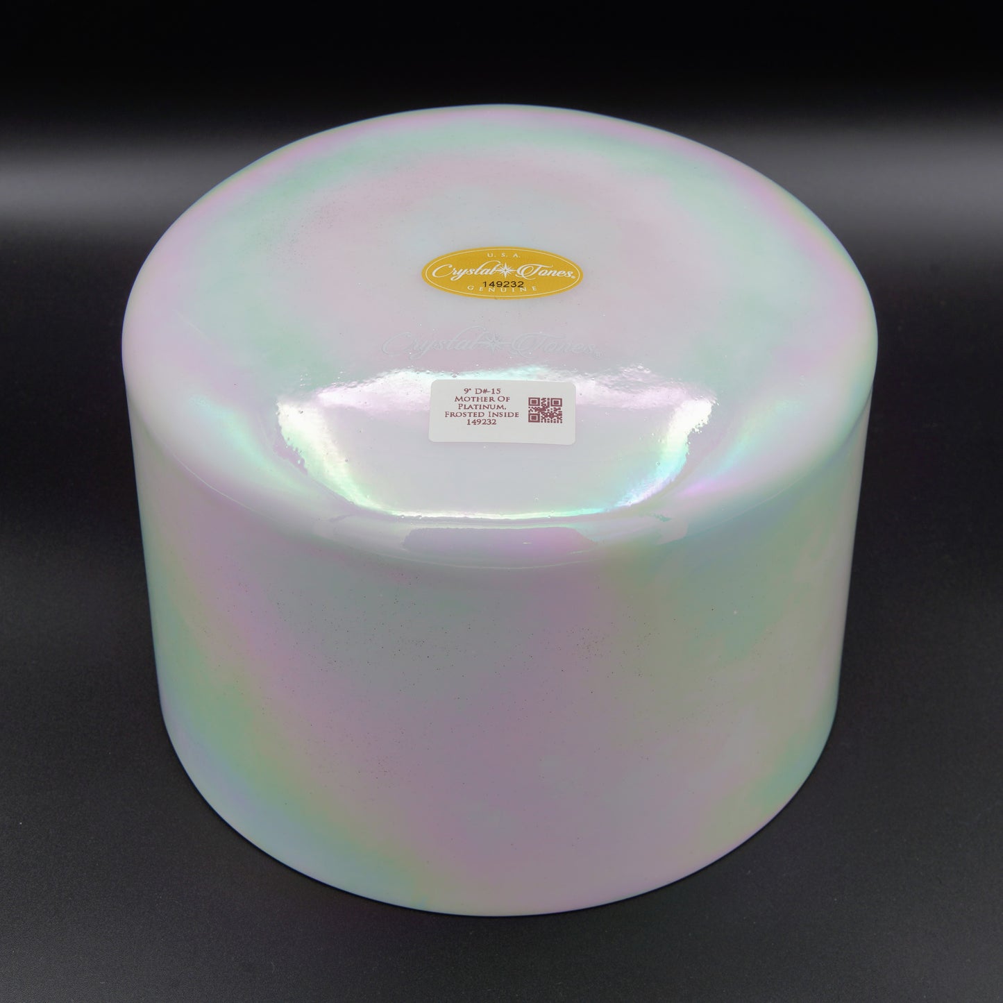 Crystal Tones 9" Mother of Platinum Quartz Crystal Singing Bowl (D#4-15)