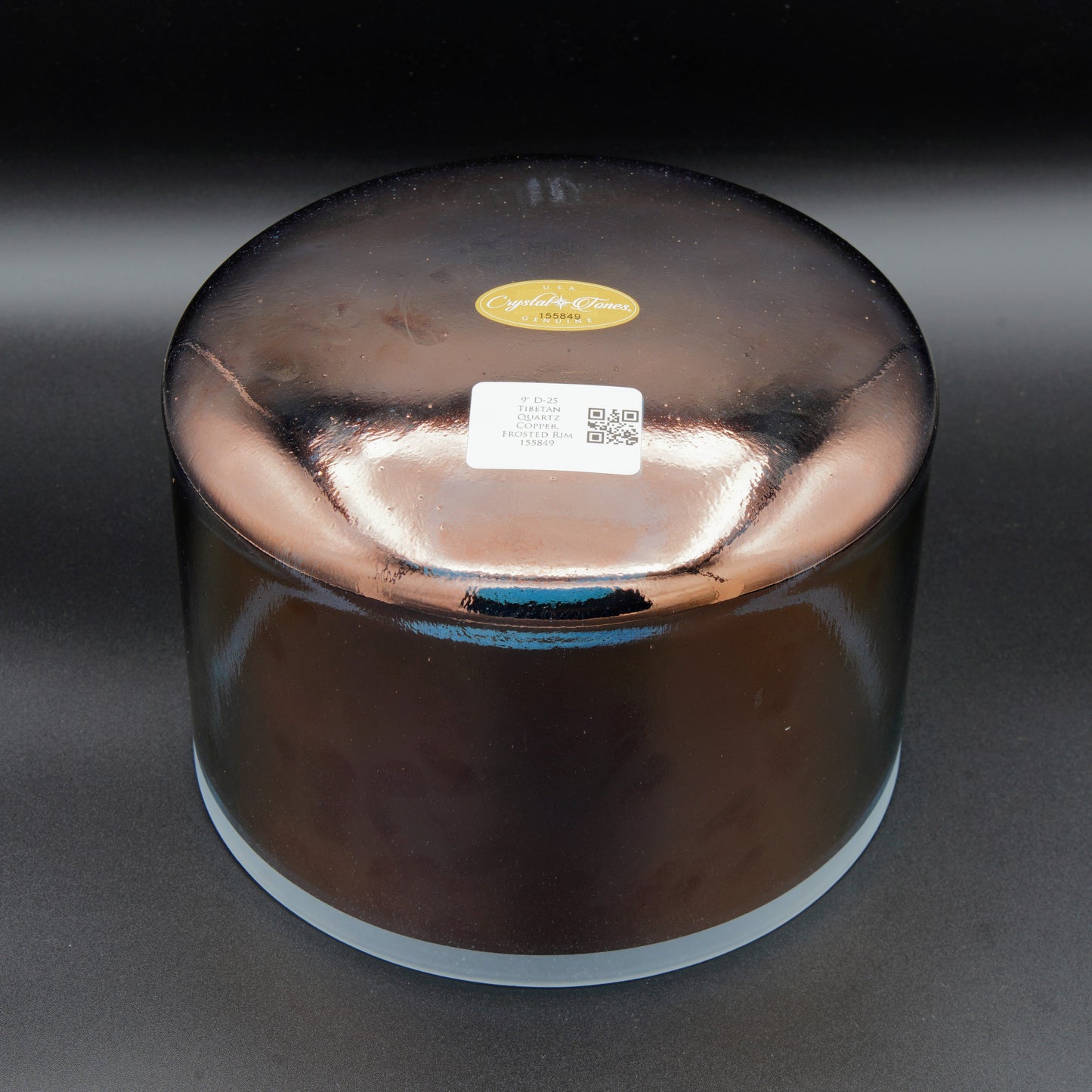 Crystal Tones 9" Tibetan Quartz Copper Quartz Crystal Singing Bowl (D4-25)