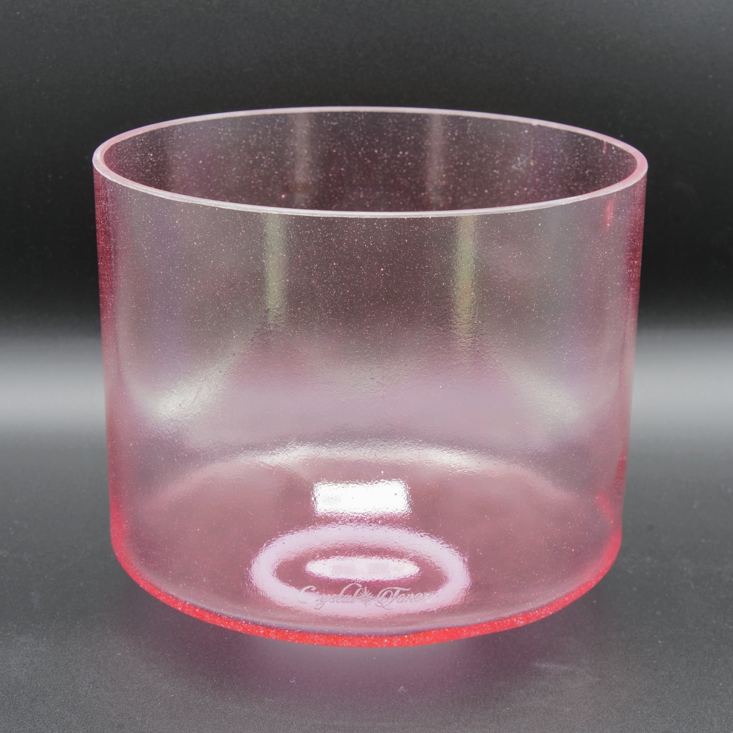 Crystal Tones 8" Pink Aura Gold Quartz Crystal Singing Bowl (E4+20)