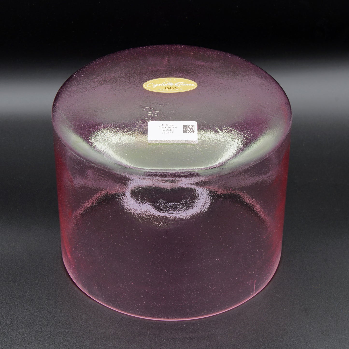 Crystal Tones 8" Pink Aura Gold Quartz Crystal Singing Bowl (E4+20)