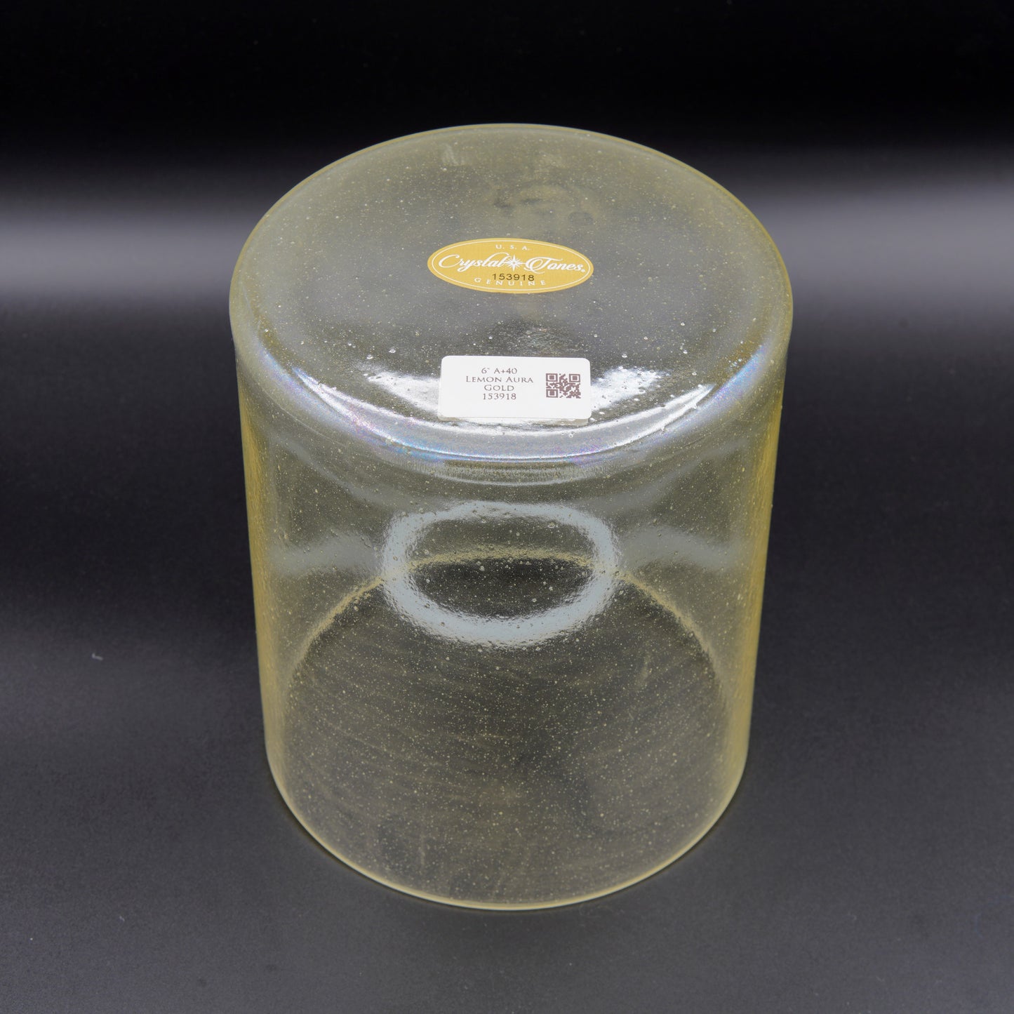 Crystal Tones 6" Lemon Aura Gold Quartz Crystal Singing Bowl (A4+40)