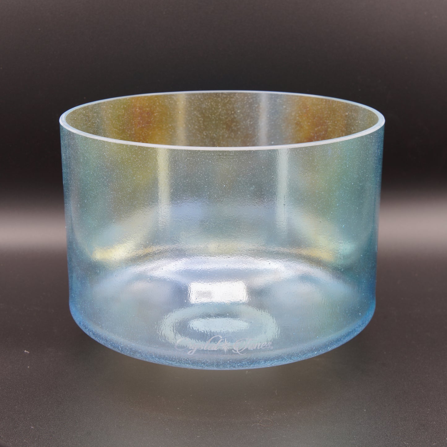 Crystal Tones 9" Aqua Aura Gold Quartz Crystal Singing Bowl (D4+20)