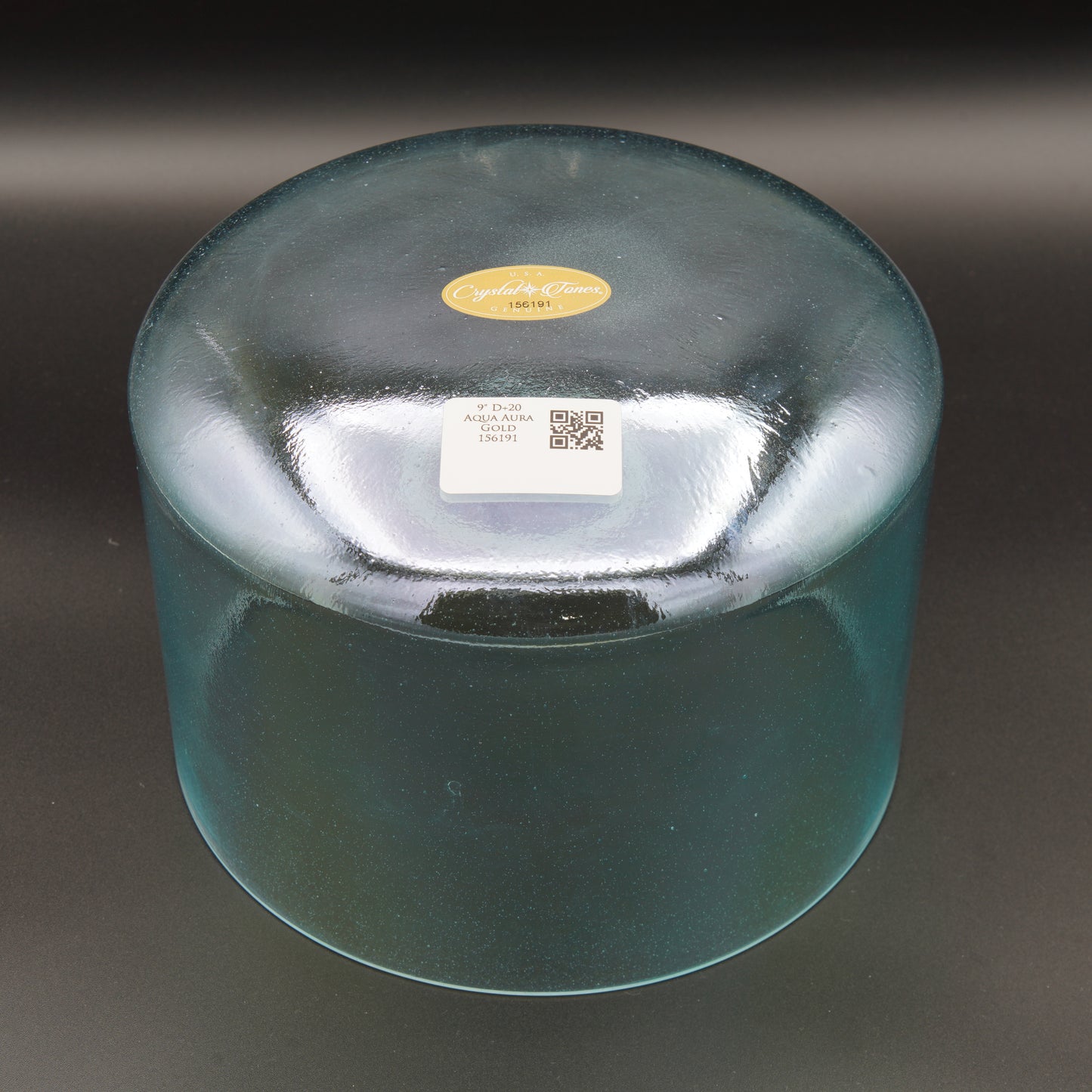 Crystal Tones 9" Aqua Aura Gold Quartz Crystal Singing Bowl (D4+20)
