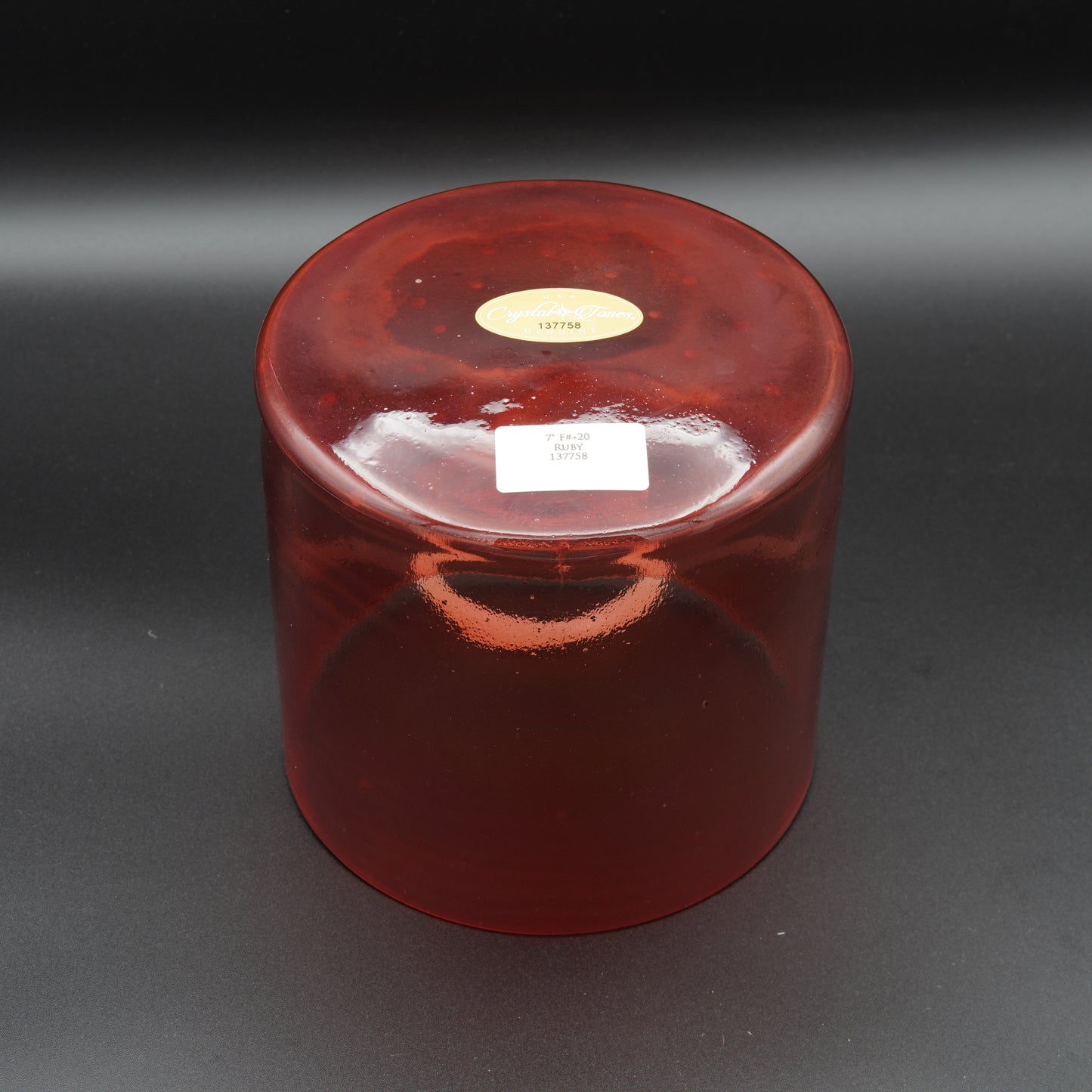 Crystal Tones 7" Ruby Clear Crystal Singing Bowl (F#+20)