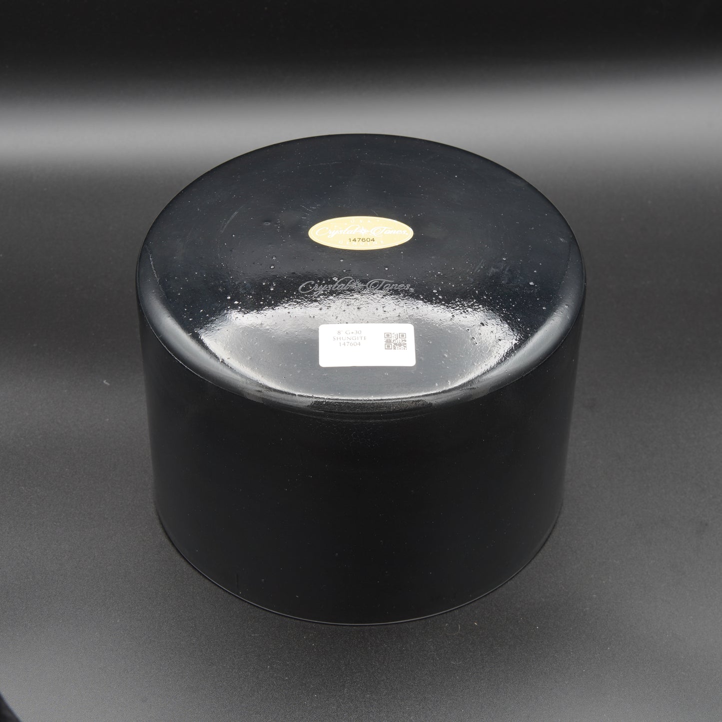 Crystal Tones 8" Shungite Clear Quartz Crystal Singing Bowl (G+30)
