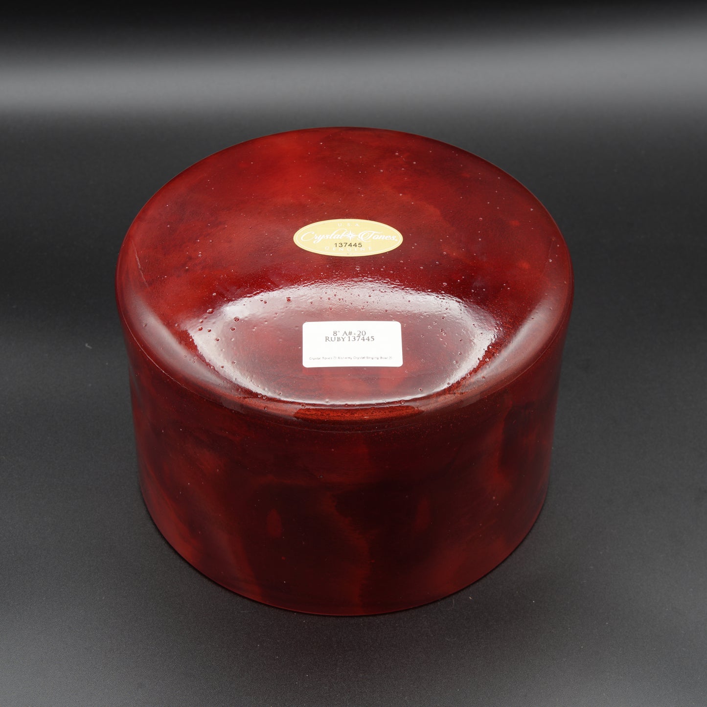 Crystal Tones 8" Ruby Clear Crystal Singing Bowl (A#+20)