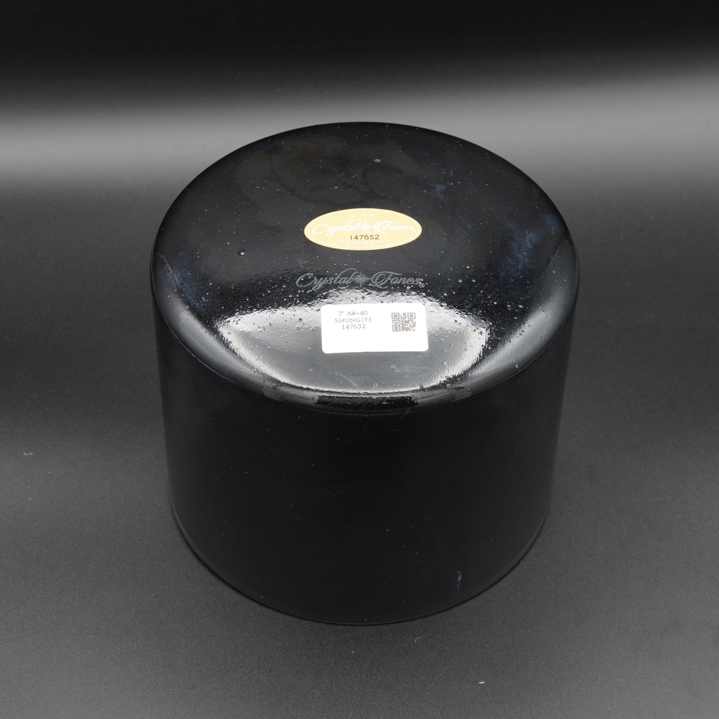 Crystal Tones 7" Shungite Clear Quartz Crystal Singing Bowl (A#+40)