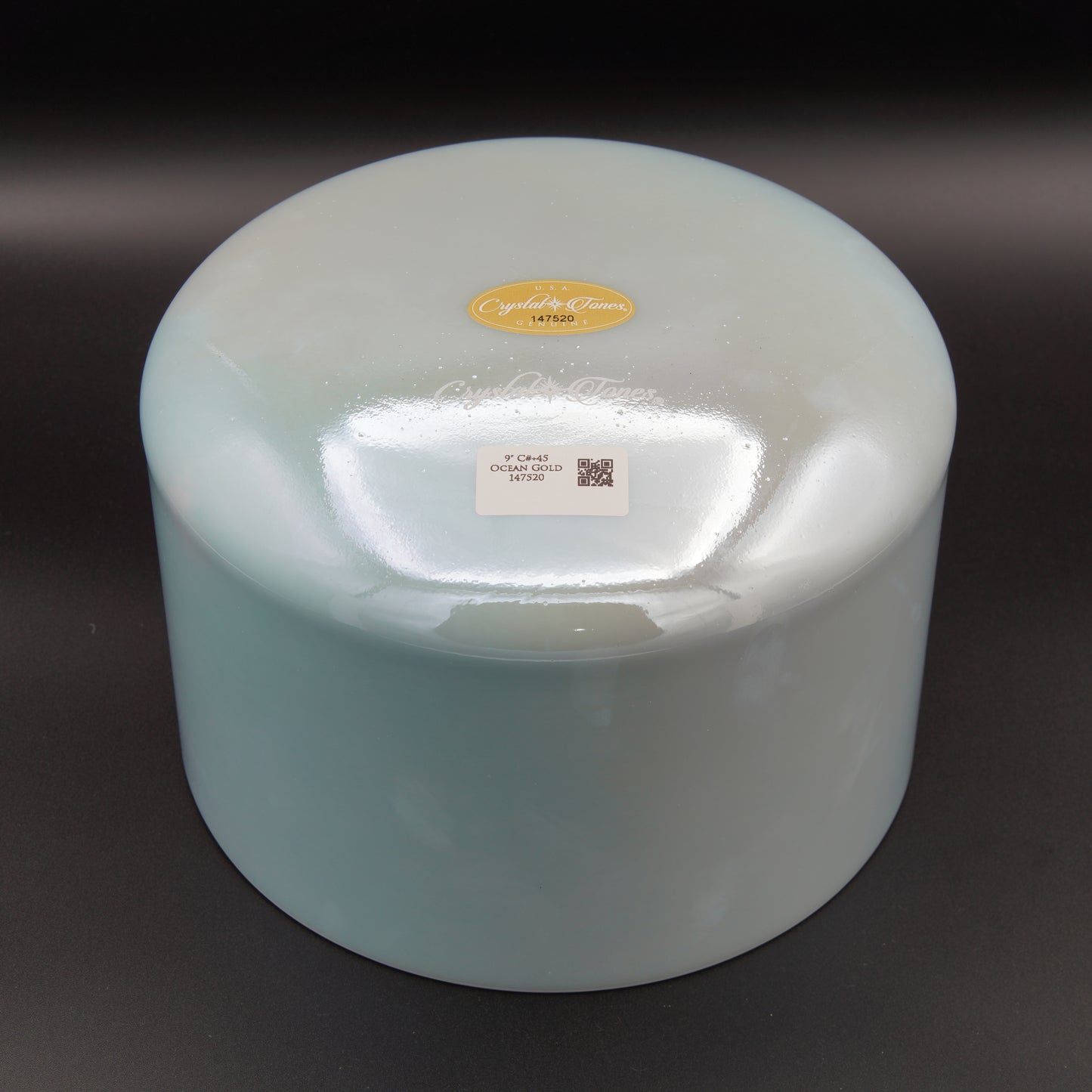 Crystal Tones 9" Ocean Gold Clear Quartz Crystal Singing Bowl (C#+45)