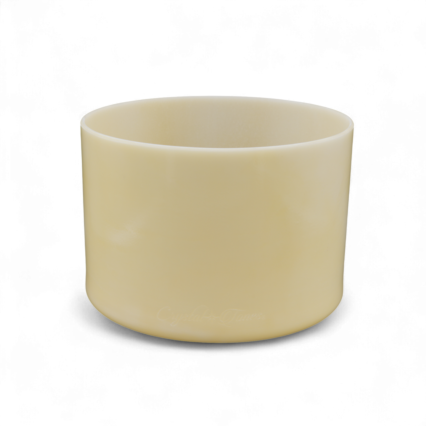 Crystal Tones 8" White Alchemy Gold Clear Crystal Singing Bowl (D#-15)
