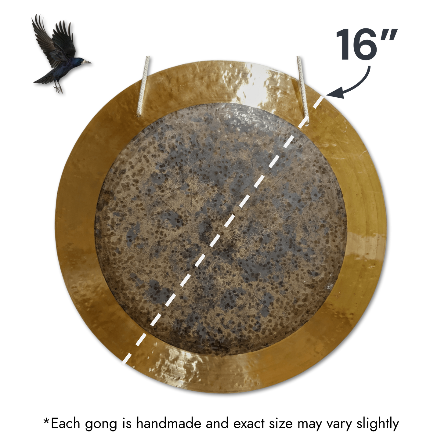 Eclipse Gong by Raven Sounds, Handmade Bronze Wind Gong, Free Mallet - Raven Sounds