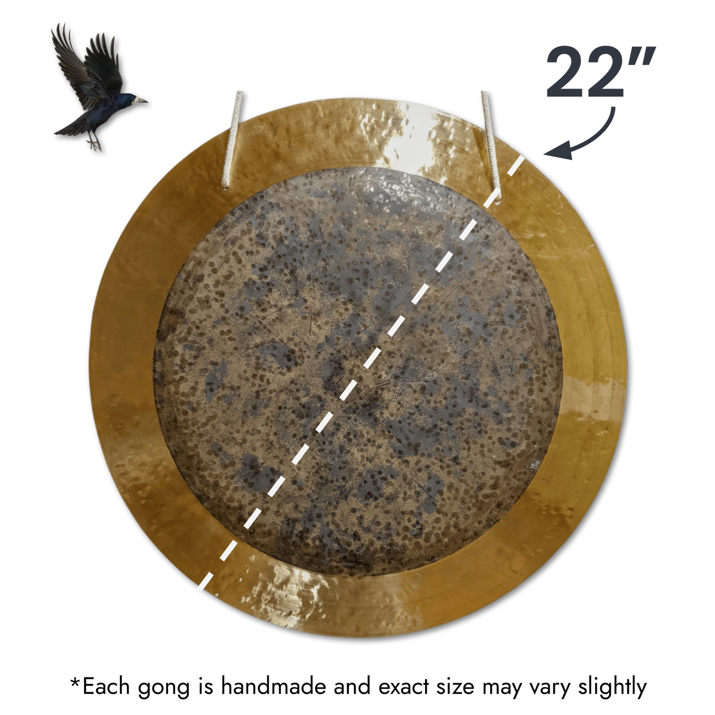 Eclipse Gong by Raven Sounds, Handmade Bronze Wind Gong, Free Mallet - Raven Sounds