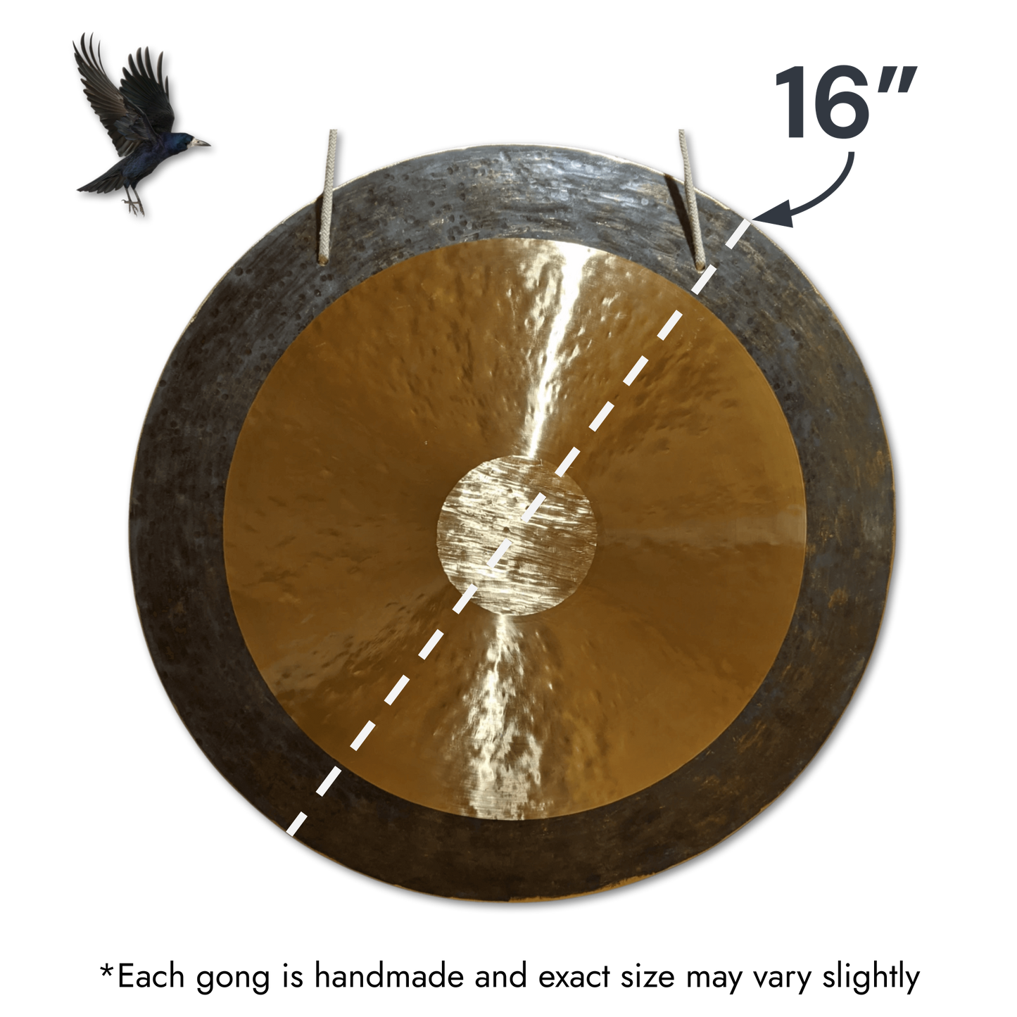Horizon Gong by Raven Sounds, Handmade Bronze Wind Gong, Free Mallet - Raven Sounds