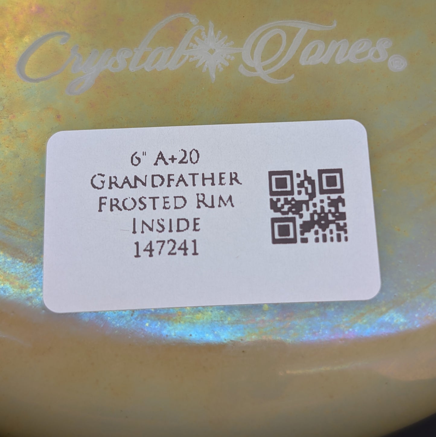 Crystal Tones 6" Grandfather Clear Quartz Crystal Singing Bowl (A+20)