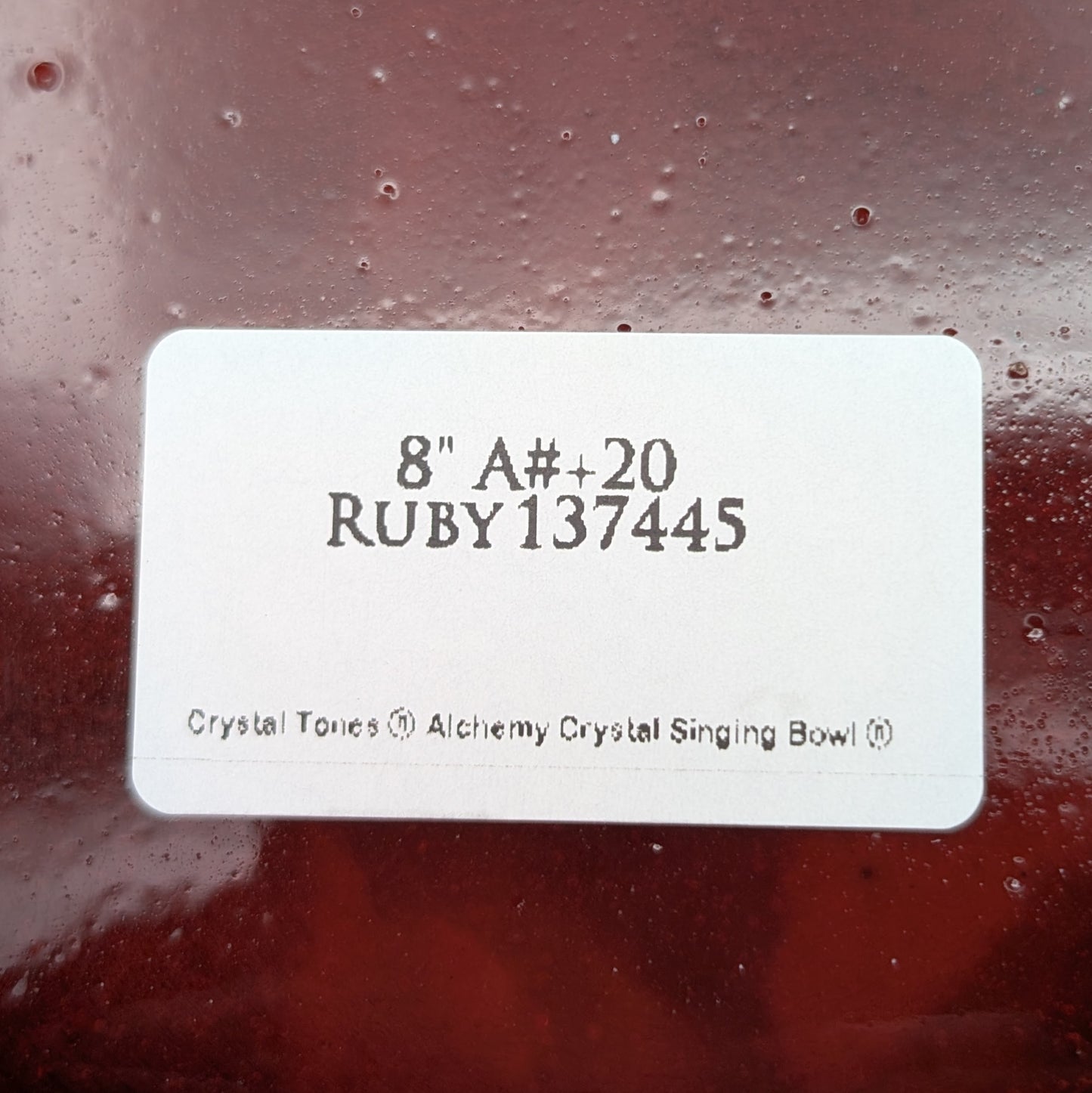 Crystal Tones 8" Ruby Clear Crystal Singing Bowl (A#+20)