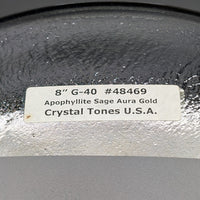 Crystal Tones 8" Apophyllite Sage Aura Gold Quartz Singing Bowl (G4-40)