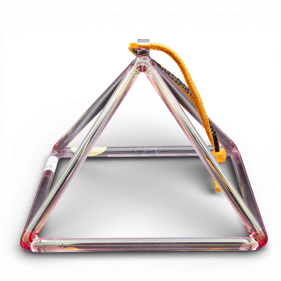 Crystal Tones 9" Pink Aura Gold Quartz Crystal Pyramid (G#5+20)