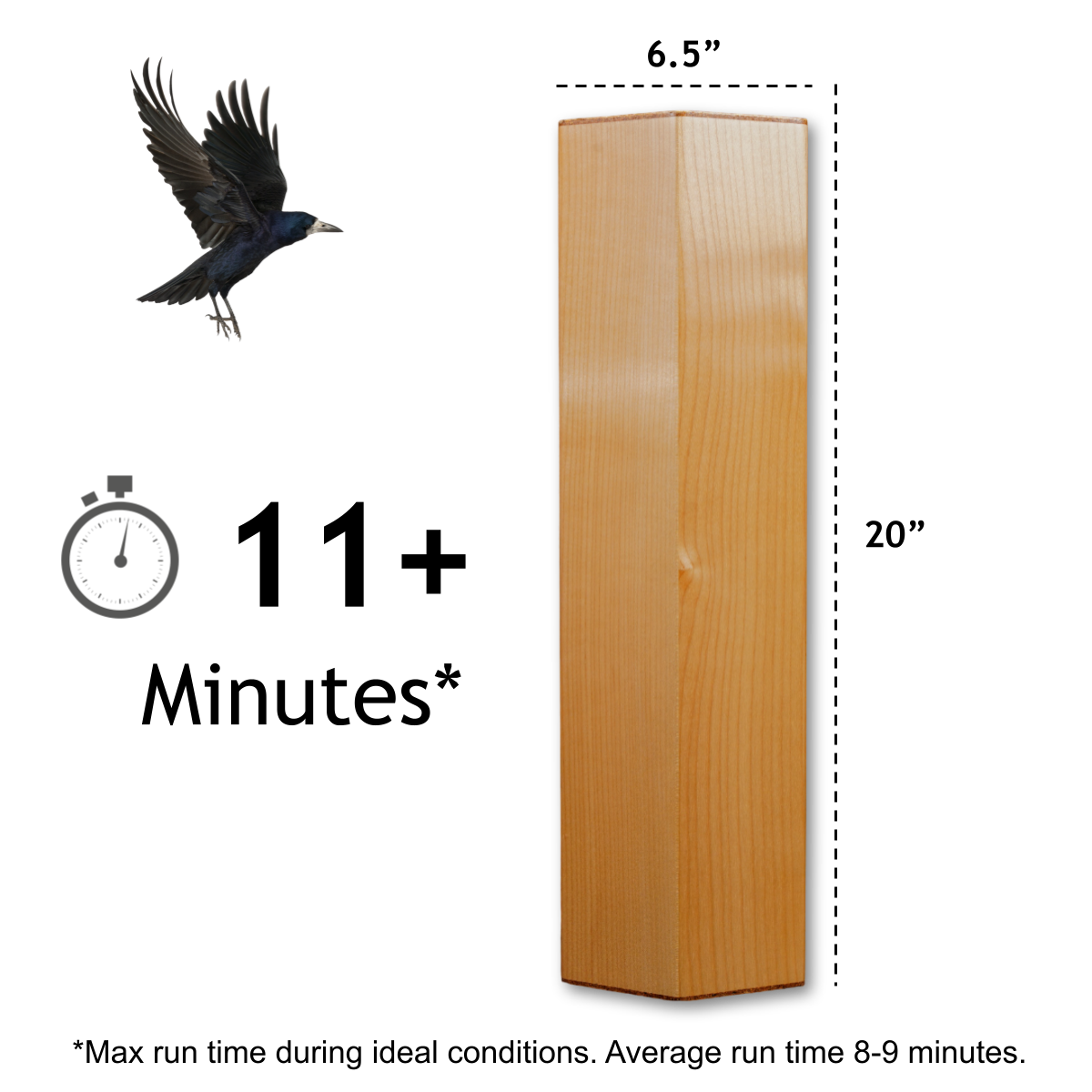 Meditation Rain Pillar - Solid Maple Extended Play Rain Stick, Sound Healing - Raven Sounds