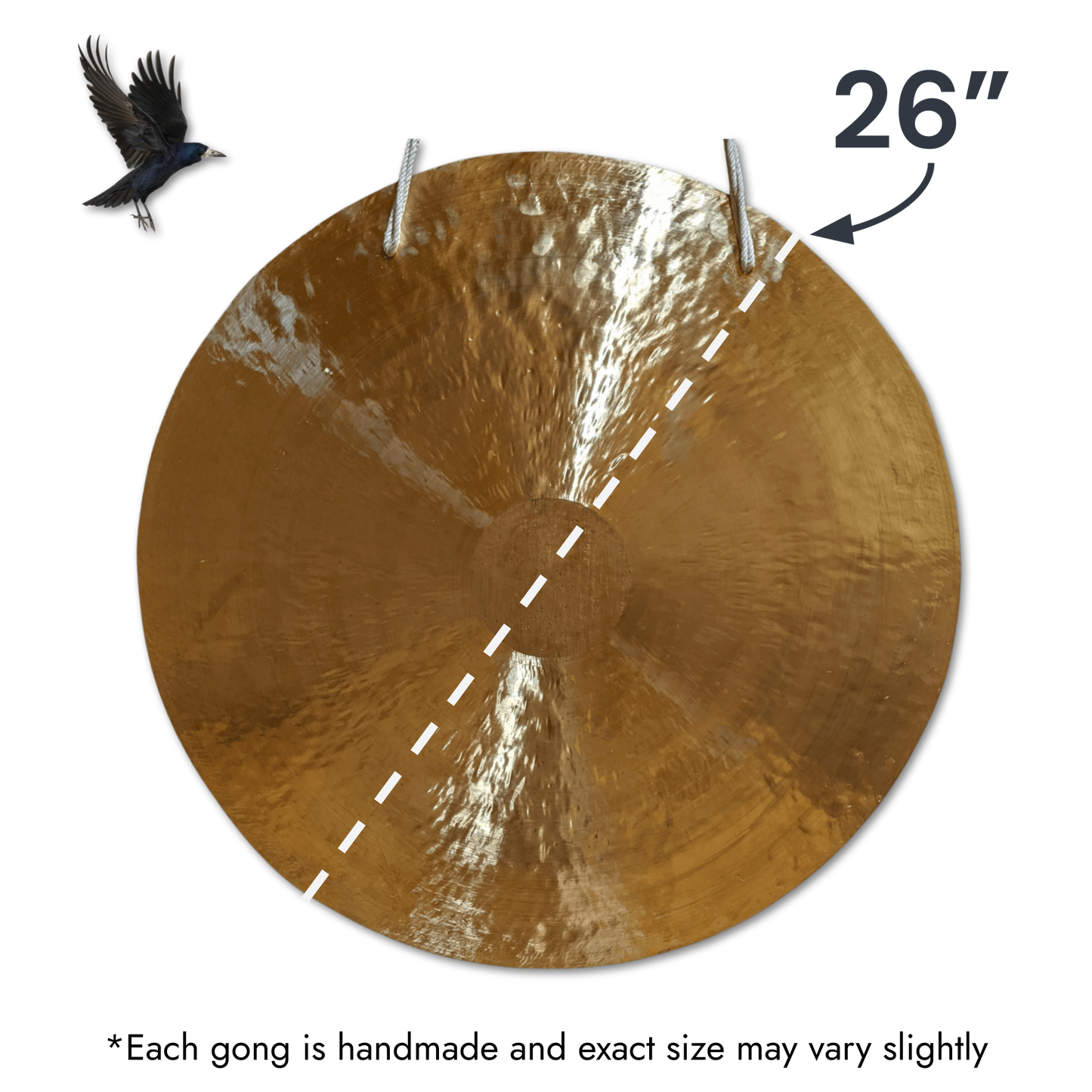 Wind Gong by Raven Sounds, Handmade Chinese Style Bronze Gong, Free Premium Mallet - Raven Sounds