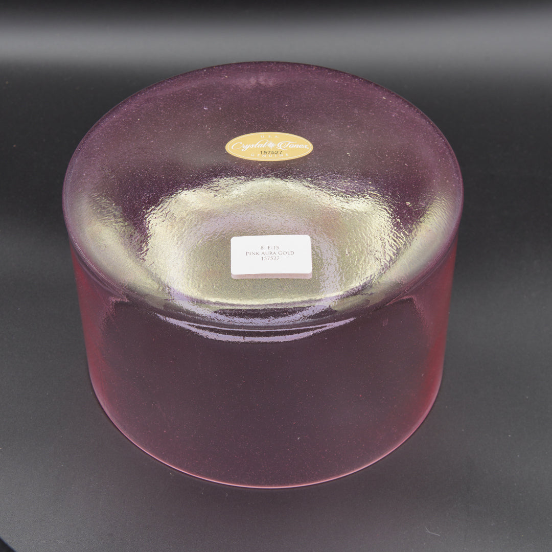Crystal Tones 8" Pink Aura Gold Quartz Crystal Singing Bowl (E4-15)
