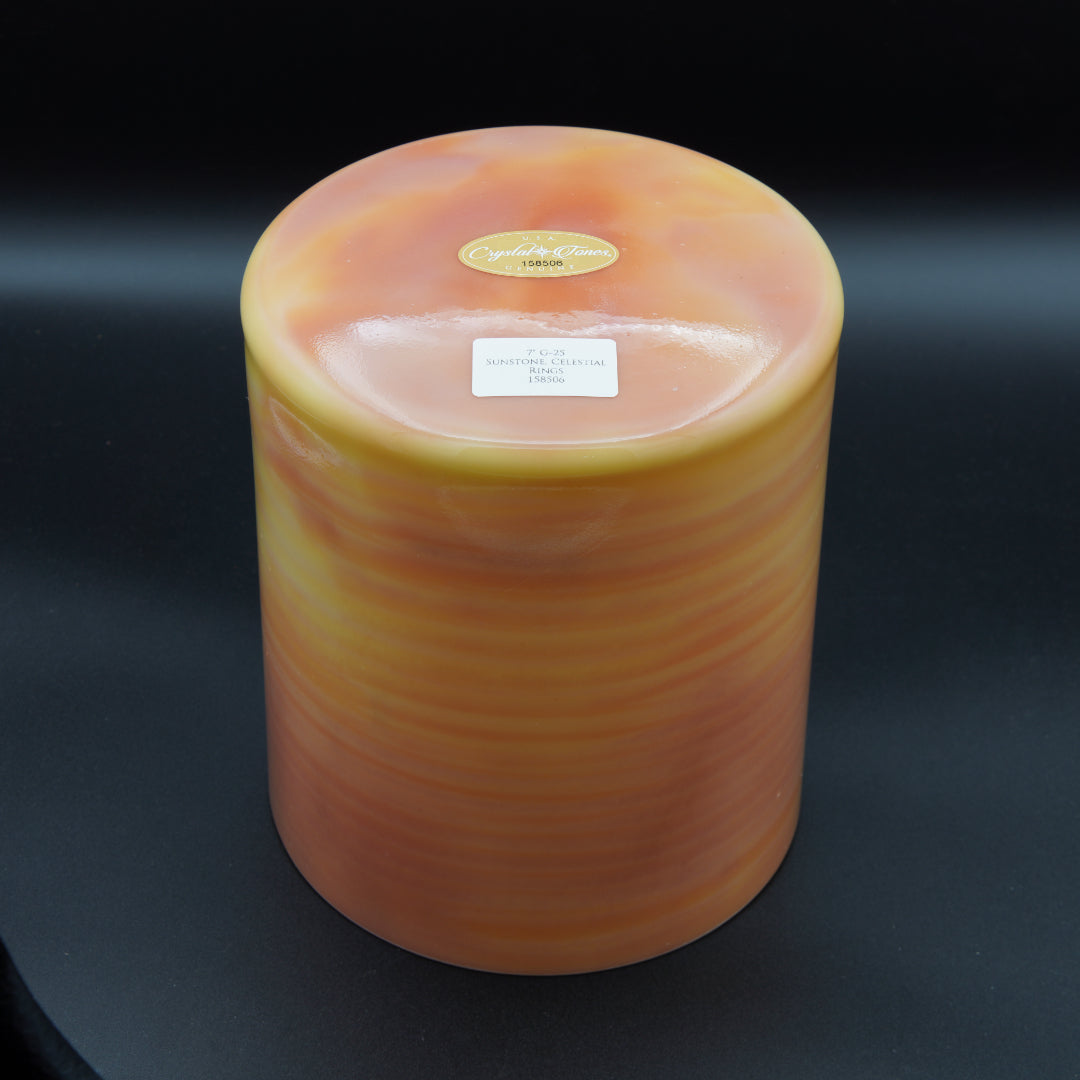 Crystal Tones 7" Sunstone - Celestial Rings Crystal Singing Bowl (G4-25)