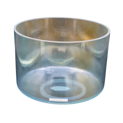 Crystal Tones 8" Aqua Aura Gold Quartz Crystal Singing Bowl (F#4+0)