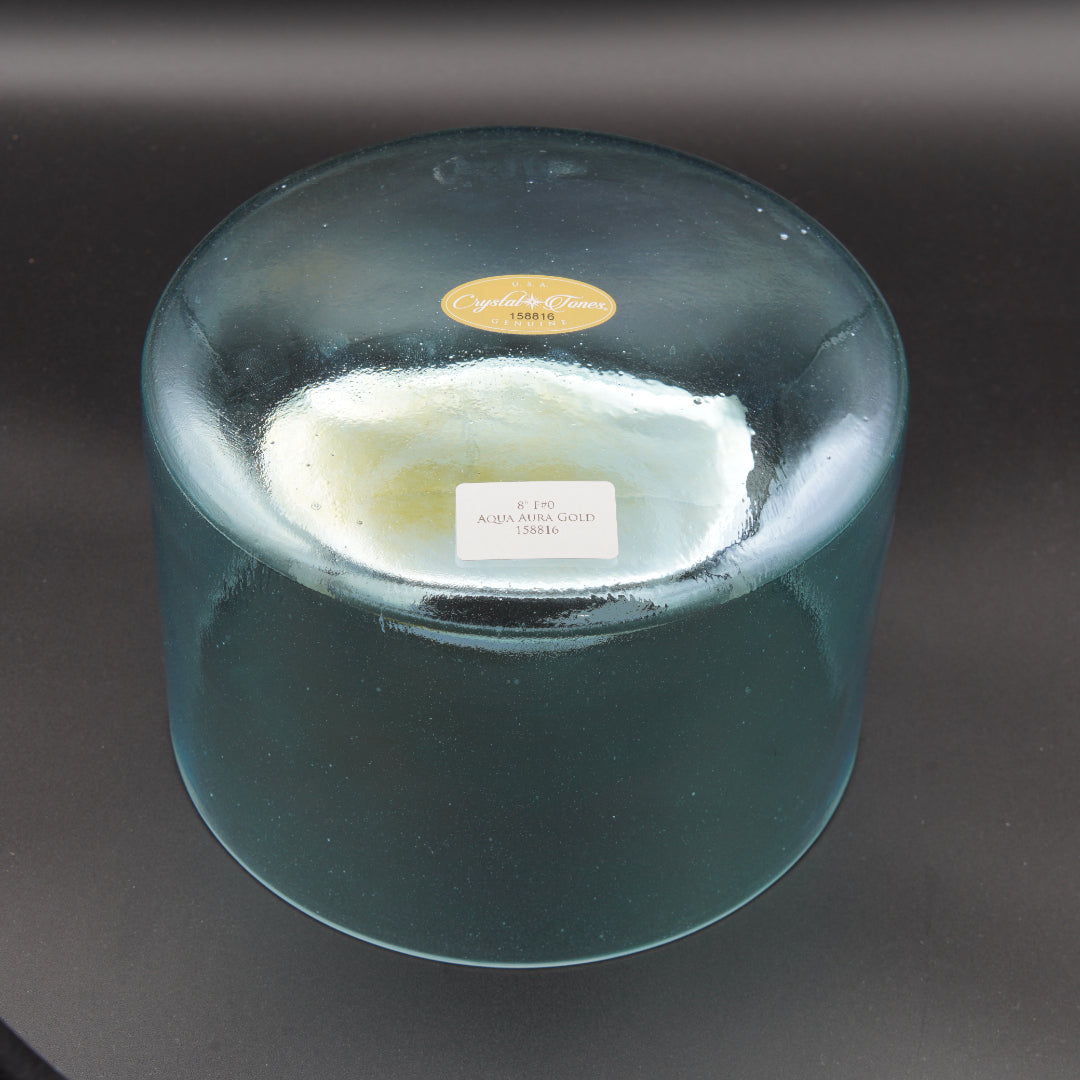 Crystal Tones 8" Aqua Aura Gold Quartz Crystal Singing Bowl (F#4+0)