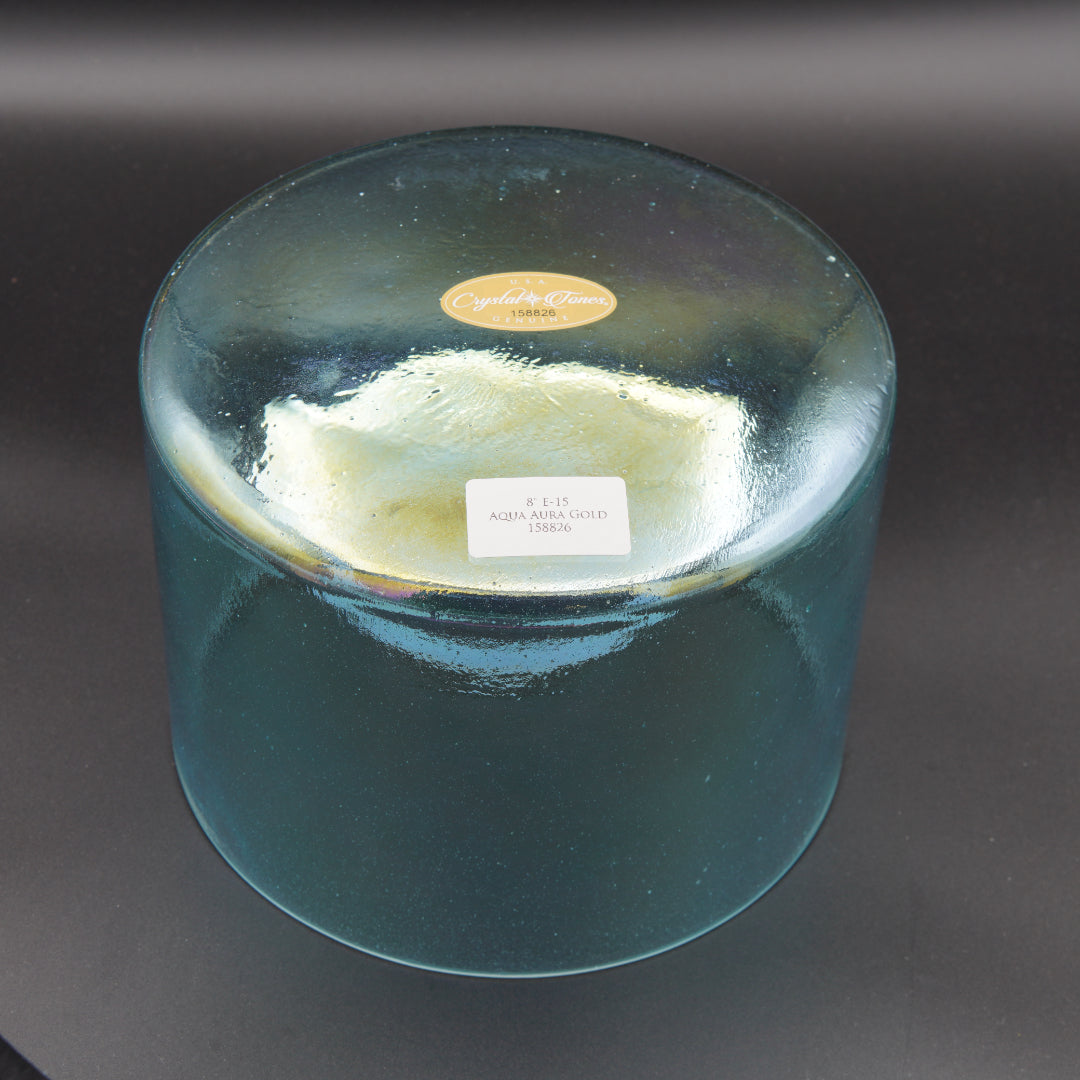 Crystal Tones 8" Aqua Aura Gold Quartz Crystal Singing Bowl (E4-15)