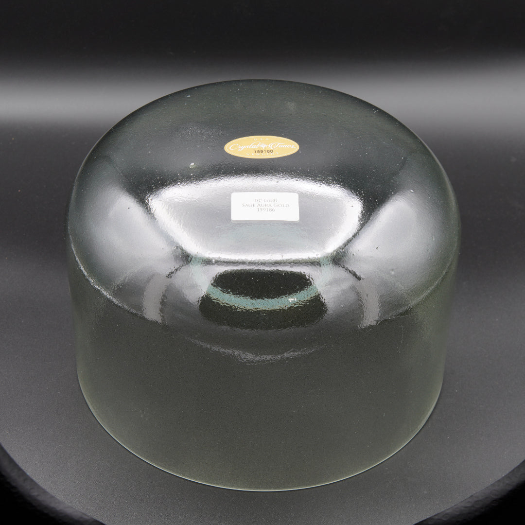 Crystal Tones 10" Sage Aura Gold Quartz Crystal Singing Bowl (G3+30)