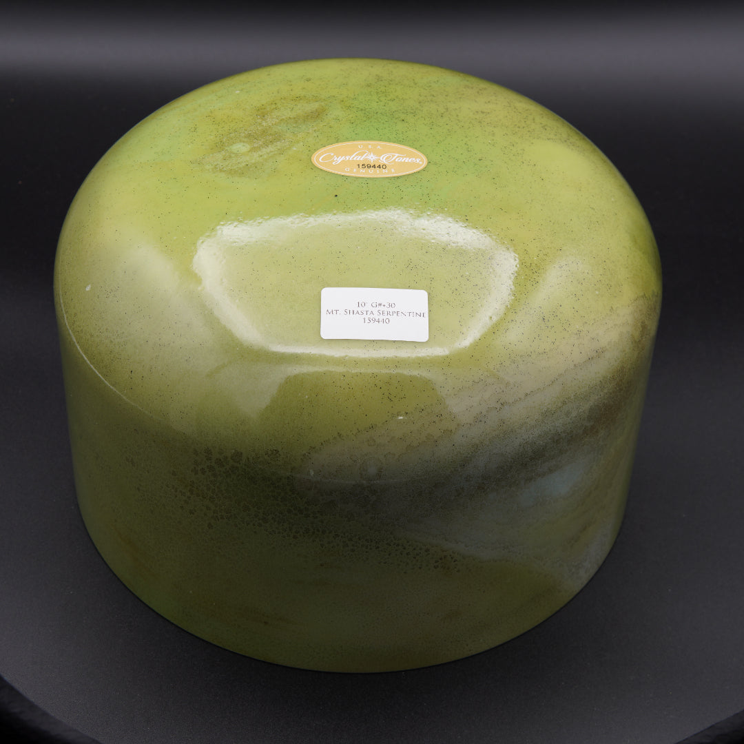 Crystal Tones 10" Mt Shasta Serpentine Quartz Crystal Singing Bowl (G#3+30)