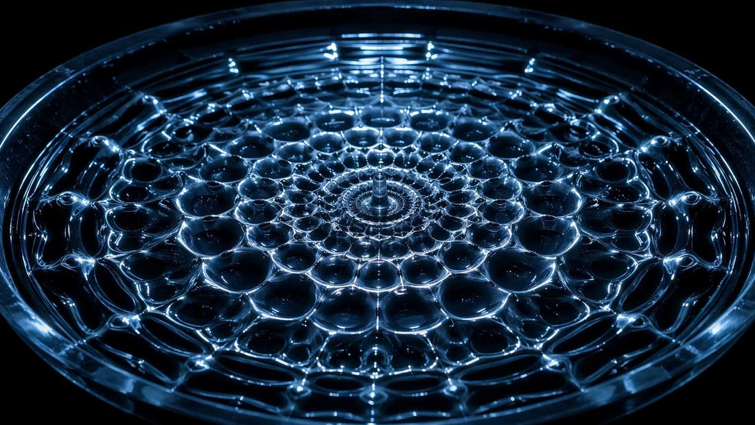 sound frequencies creating geometric patterns in water