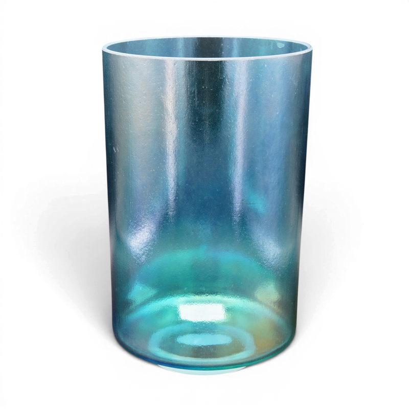 Crystal Tones 6" Tall Aqua Aura Gold Singing Bowl (A#4-40)