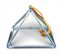 Crystal Tones 8" Aqua Aura Gold Quartz Crystal Pyramid (A5+20)