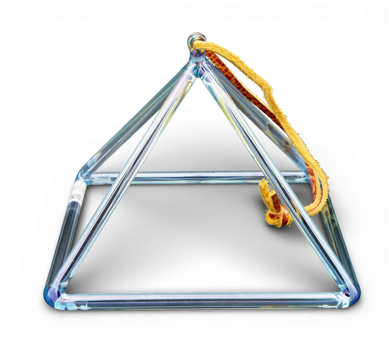 Crystal Tones 8" Aqua Aura Gold Quartz Crystal Pyramid (A5+20)