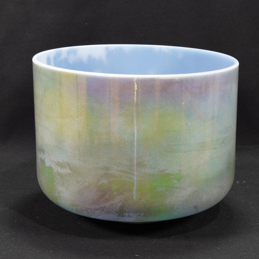 Crystal Tones 8" Mt Shasta Serpentine Clear Quartz Crystal Singing Bowl (E+20) - Raven Sounds