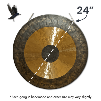 Chau Gong by Raven Sounds, Handmade Traditional Bronze Gong, Free Mallet. - Raven Sounds