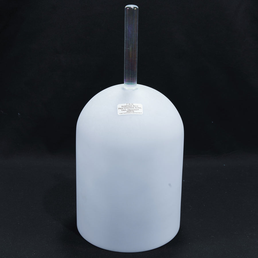 Crystal Tones 7" Egyption Blue - Practitioner (Tall) Clear Quartz Singing Bowl (D+35) - Raven Sounds
