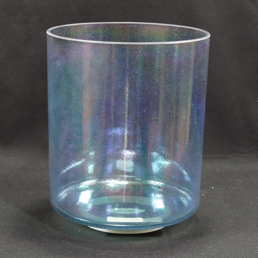 Crystal Tones 7" Ebony Aura Gold, Platinum, Aqua AG Crystal Singing Bowl (E+20)