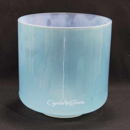Crystal Tones 8" Aqua Aura Gold Clear Quartz Crystal Singing Bowl (C+20) - Raven Sounds