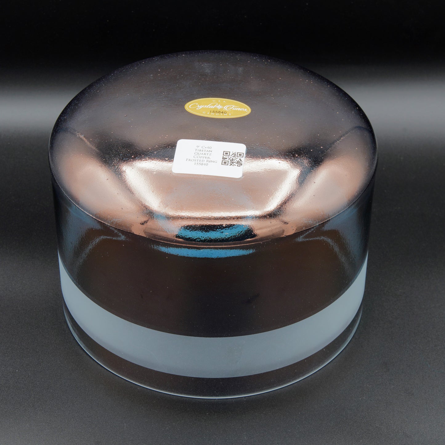 Crystal Tones 9" Tibetan Quartz Copper Quartz Crystal Singing Bowl (C4+40)