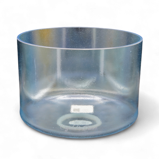 Crystal Tones 9" Aqua Aura Gold Quartz Crystal Singing Bowl (C#4-20)