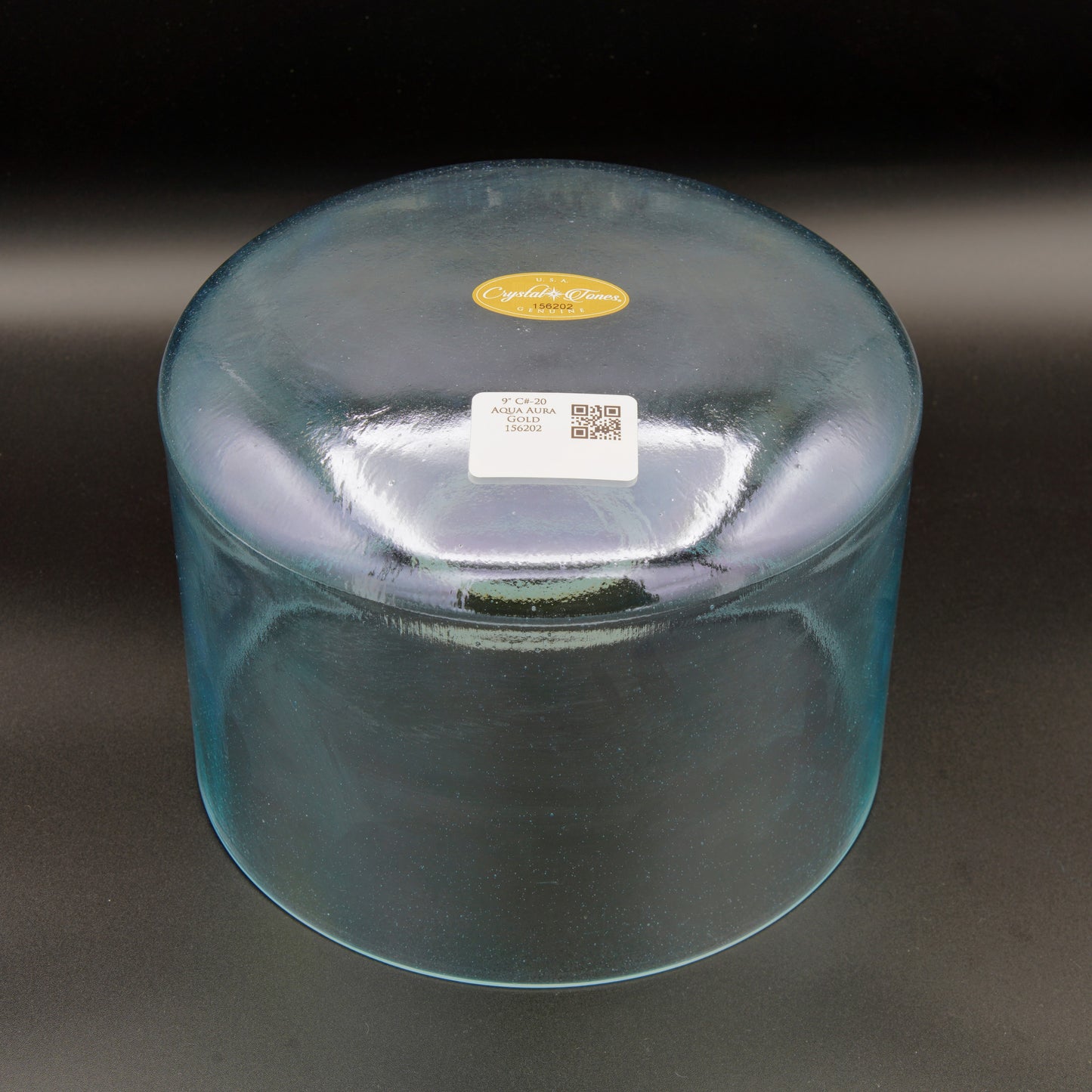 Crystal Tones 9" Aqua Aura Gold Quartz Crystal Singing Bowl (C#4-20)