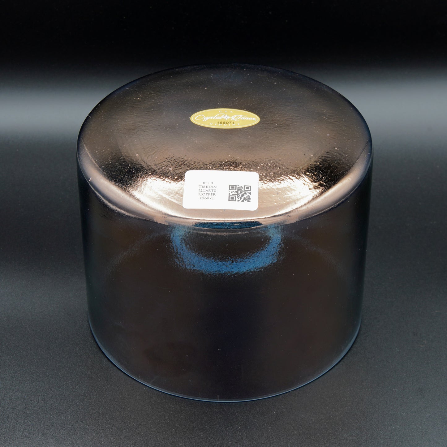 Crystal Tones 8" Tibetan Quartz Copper Quartz Crystal Singing Bowl (E4+0)