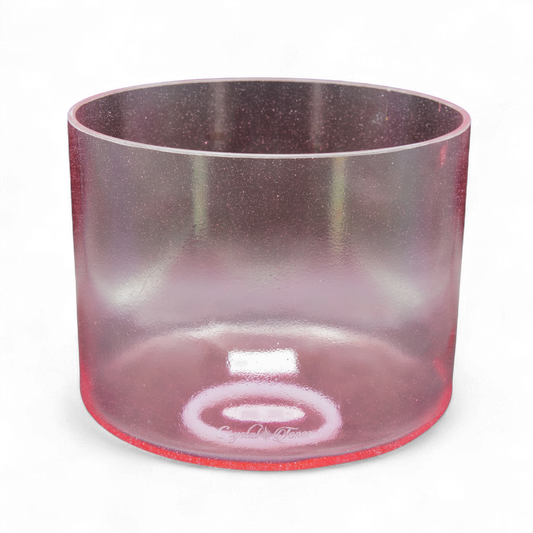 Crystal Tones 8" Pink Aura Gold Quartz Crystal Singing Bowl (E4+20)